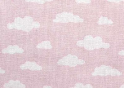 étui à savon et brosse à dents coton rose nuages blancs référence 09