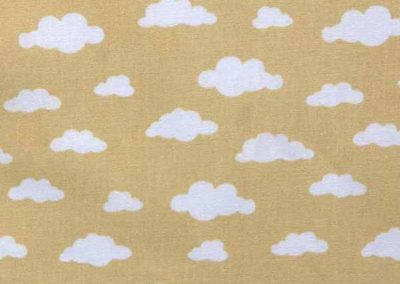 étui à savon et brosse à dents coton jaune nuages blancs référence 06