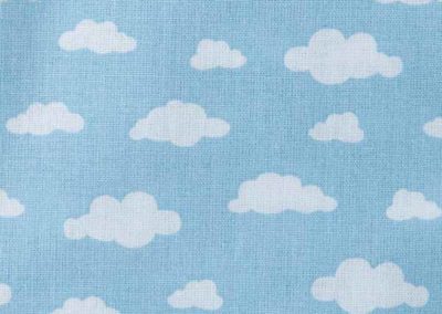 étui à savon et brosse à dents coton bleu nuages blancs référence 08