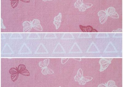 cabas enfant-rose motif papillons et rose motif triangles-référence 08