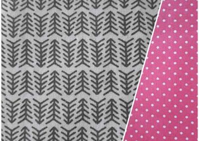 gris flèches et rose à pois blancs référence 08