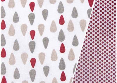 gouttes multicolores beiges et rouges et blanc à pois rouge référence 09