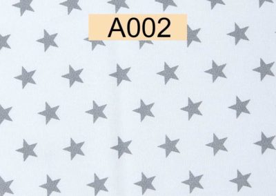 tissu coton blanc étoiles grises öeko tex référence A002