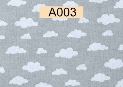 tissu coton gris nuages blancs öeko tex référence A003
