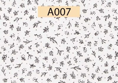 tissu coton blancs fleuri noir référence A007