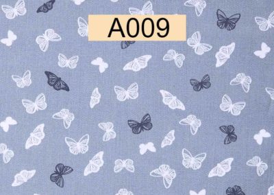 tissu coton gris papillons gris et blancs référence A009