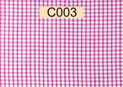 tissu coton vichy blanc et rose référence C003