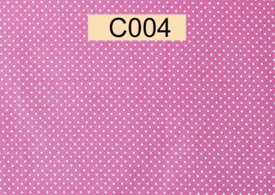 tissu coton rose pois blancs référence C004