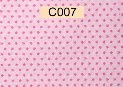 tissu coton rose pale étoiles roses vif öeko tex référence C007