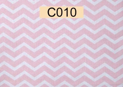 tissu coton chevrons blancs et roses öeko tex référence C010