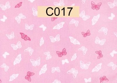 tissu coton rose papillons rose foncé et blancs référence C017