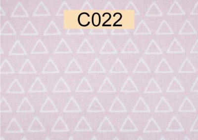 tissu coton rose pal triangles blancs öeko tex référence C022