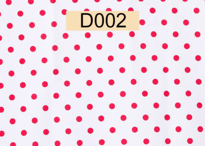 tissu coton blanc gros pois rouge référence D002