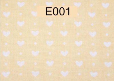 tissu coton jaune clair coeurs et pois blancs öeko tex référence E001