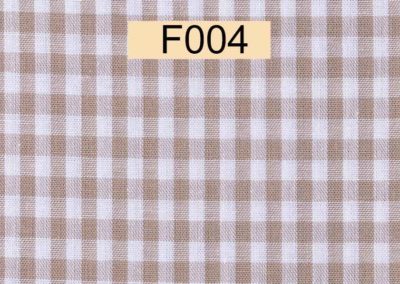 tissu coton vichy blanc et marron référence F004
