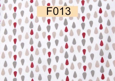 tissu coton gouttes beiges grises et rouges référence F013