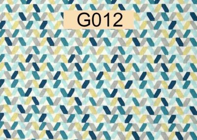 tissu coton multicolores vert canard, marine, gris et jaune référence G012