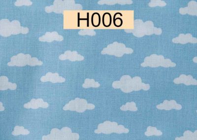 tissu coton bleu ciel nuages blancs öeko tex référence H006