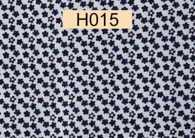 tissu coton blanc fleurs marines et bleu foncé référence H015