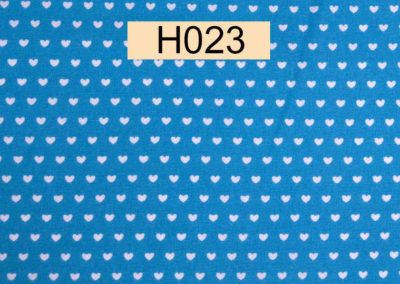 tissu coton bleu petits coeurs blancs référence H023
