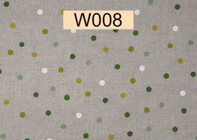 tissu lin pois verts et blancs référence W008