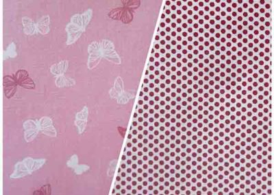 sac à goûter rose papillons et blanc pois rouge référence 07