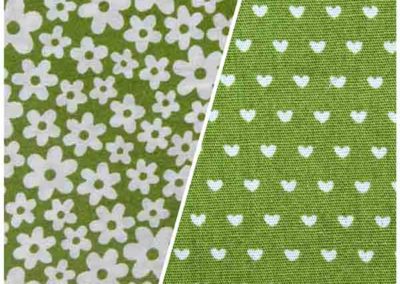 sac à goûter vert fleurs et vert petits coeursréférence 16