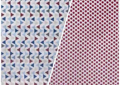 sac à goûter marine multicolore géométrique et blanc pois rouges référence 19