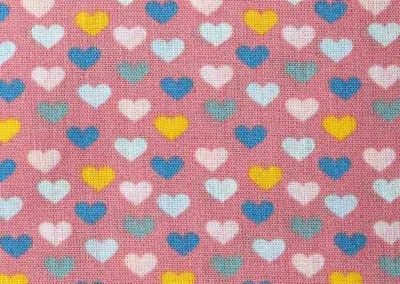 sac à goûter vieux rose coeurs multicolores référence 22