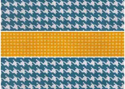 sac cabas femme pied de poule bleu canard et jaune référence 06