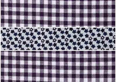 sac cabas femme vichy marine et blanc à fleurs marines référence 01