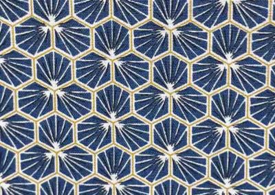 tissu coton bleu géométrique